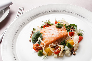salmon with vegetables