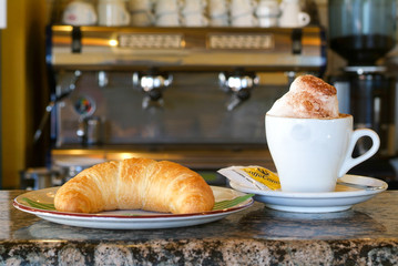 Coffee and croissant