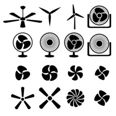 Set of fans and propellers icons