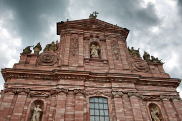 Fototapeta na wymiar Low Angle of Heidelberg University Library Facade