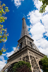 famous Eiffel Tower in Paris, France.