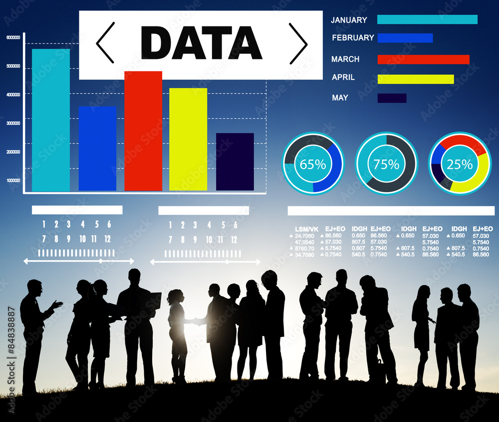 Poster data analytics chart performance pattern statistics information
