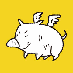 flying pig doodle