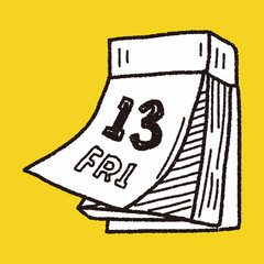 Monthly calendar doodle drawing