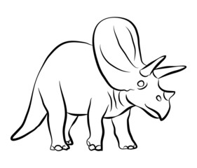 dinosaurs Triceratops outline