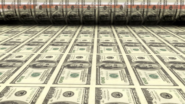 Printing one hundred dollar bills