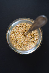Closeup of Sesame Seeds in Jar