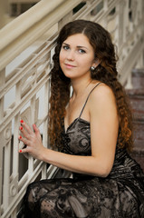 Fototapeta premium Portrait on stairs 