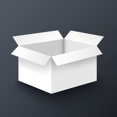 Open white box mockup design template