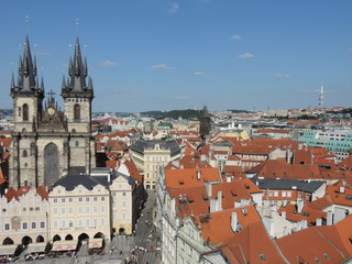 Vue aérienne de la vieille ville de Prague