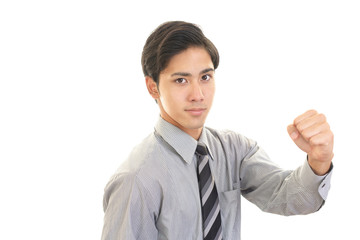 ガッツポーズのビジネスマン