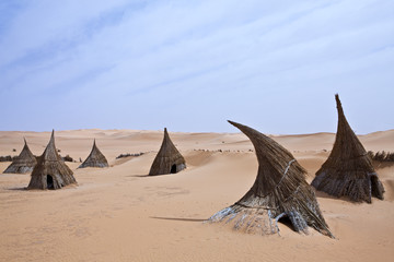 Libya,Sahara desert,a tuareg village in the Ubari lakes area