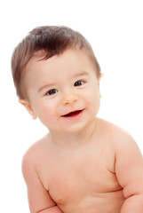 Cute baby smiling isolated
