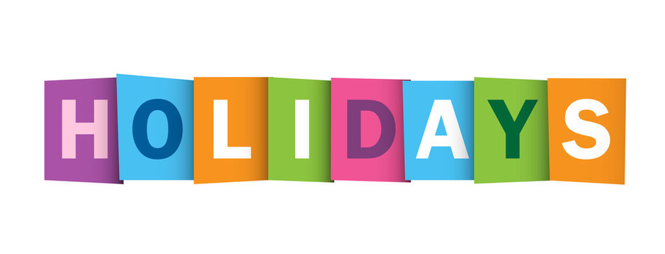 "HOLIDAYS" Overlapping Letters Vector Icon