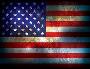 Fototapeta na wymiar Grunge Distressed American Flag Illustration