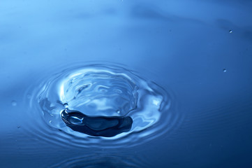 Drop of water splashed creates waves.
