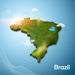 Realistic 3D Map of Brazil