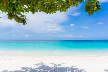Tropical beach with blue Sky and sea.