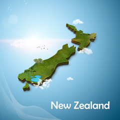 Realistic 3D Map of New Zealand