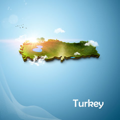 Realistic 3D Map of Turkey