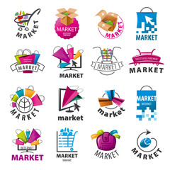 Naklejka premium biggest collection of vector logos for market