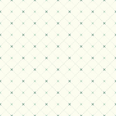 Seamless vintage check dotted line and cross pattern background
