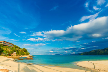 Beach and tropical Andaman sea with blue sky