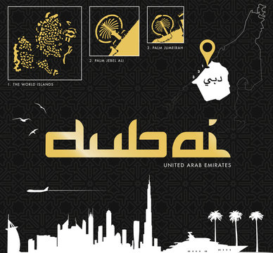 Dubai background and vector elements