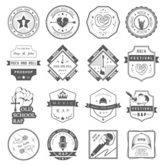 Set of vector logos and badges music