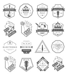 Set of vector logos and badges music