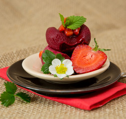 Strawberry ice cream .