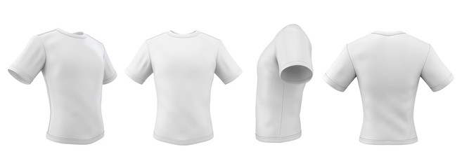 Set of template t-shirts from different angles