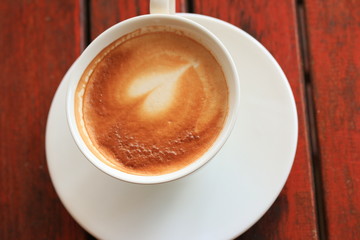 Vintage latte art coffee