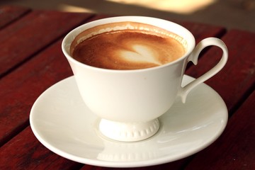 Vintage latte art coffee