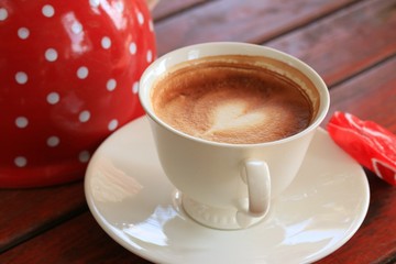 Vintage latte art coffee
