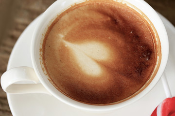 Vintage latte art coffee