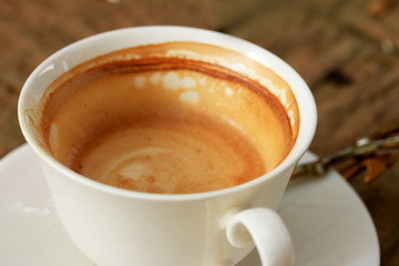 Vintage drinking coffee
