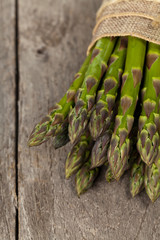 Bunch of fresh asparagus. Selective focus.
