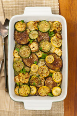 Sauteed Vegetables With Parmesan Cheese. Selective focus.