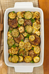 Sauteed Vegetables With Parmesan Cheese. Selective focus.