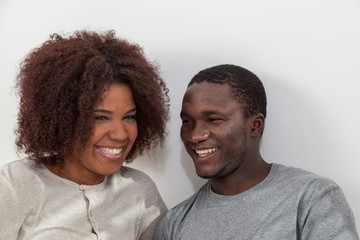 Black couple smiling