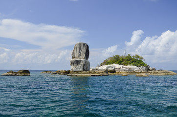 Stacked big stone made by nature, Koh Lipe, Satun, Thailand.