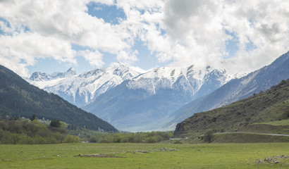 Dombay Ski Resort in Spring, Russia, Caucasus