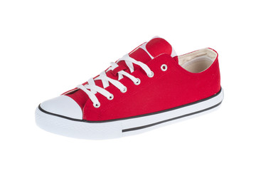 new red sneaker isolated on white background