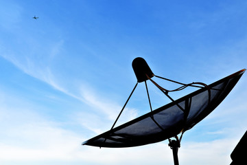 Satellite dish and Airplane