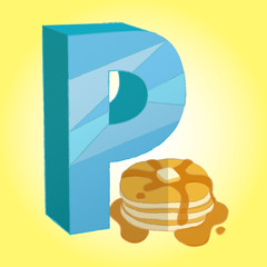 P Pancake icon great for any use. Vector EPS10.