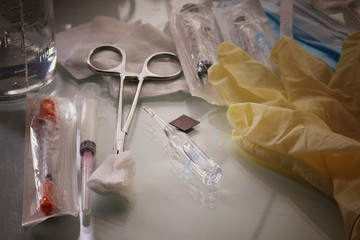 Preparation for prick syringe bandage ampoule