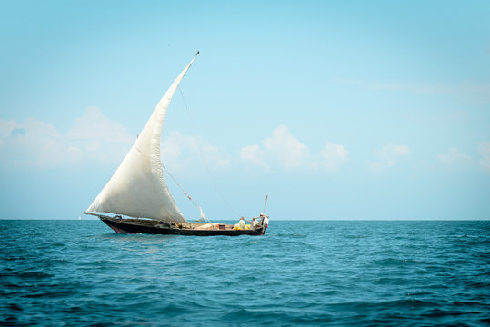 african sailboat on the sea