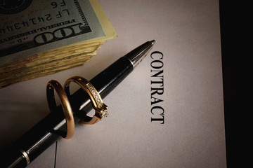 Fototapeta premium signature of the contract money