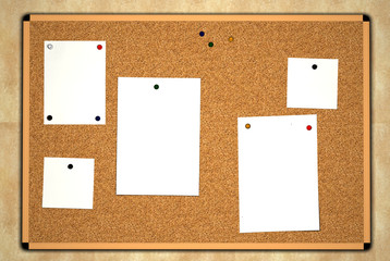 Cork board with notes